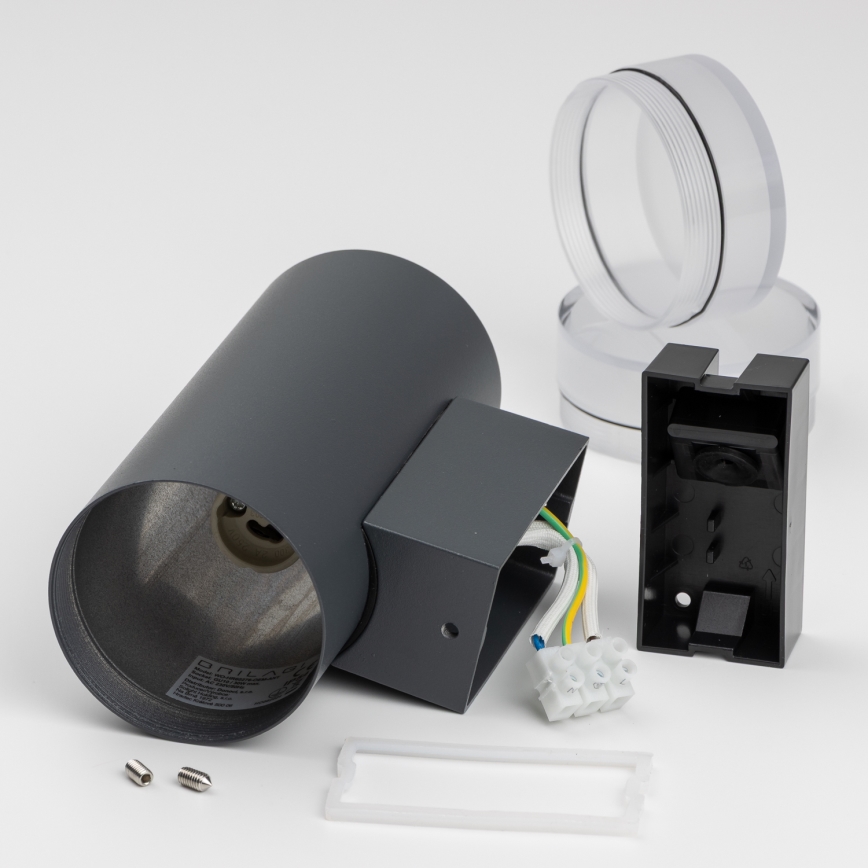 Brilagi - LED RGBW ρυθμιζόμενο επιτοίχιο φωτιστικό εξωτερικού χώρου MATERA 2xGU10/6W/230V 3000K IP54 ανθρακί + τηλεχειριστήριο