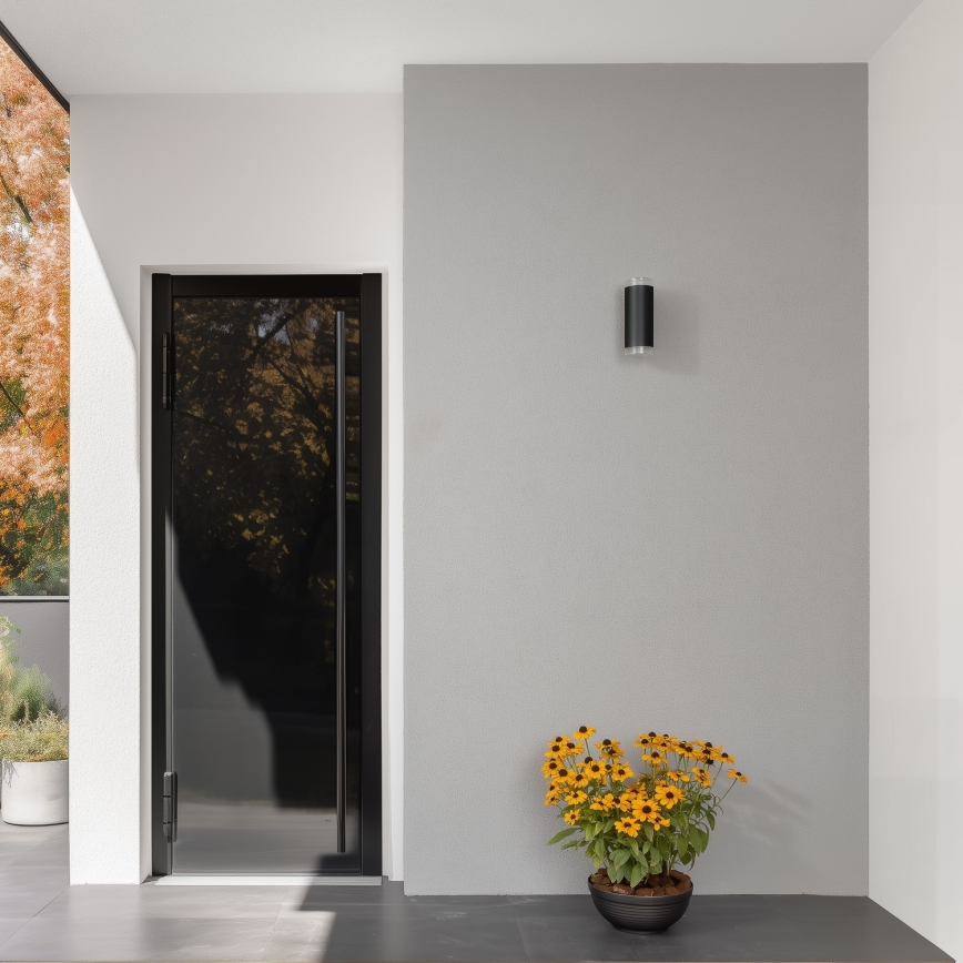 Brilagi - LED RGBW ρυθμιζόμενο εξωτερικό επιτοίχιο φωτιστικό MATERA 2xGU10/6W/230V 3000K IP54 μαύρο