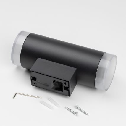 Brilagi - LED RGBW ρυθμιζόμενο εξωτερικό επιτοίχιο φωτιστικό MATERA 2xGU10/6W/230V 3000K IP54 μαύρο