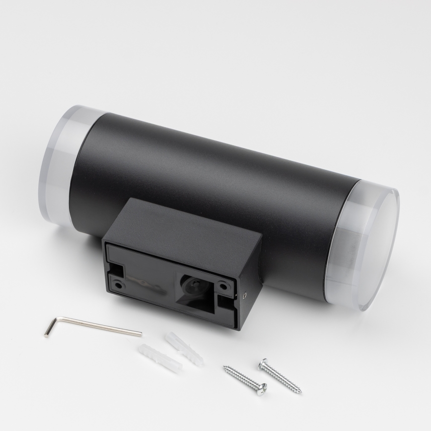 Brilagi - LED RGBW ρυθμιζόμενο εξωτερικό επιτοίχιο φωτιστικό MATERA 2xGU10/6W/230V 3000K IP54 μαύρο