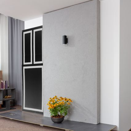 Brilagi - LED RGBW ρυθμιζόμενο εξωτερικό επιτοίχιο φωτιστικό MATERA 2xGU10/6W/230V 3000K IP54 μαύρο