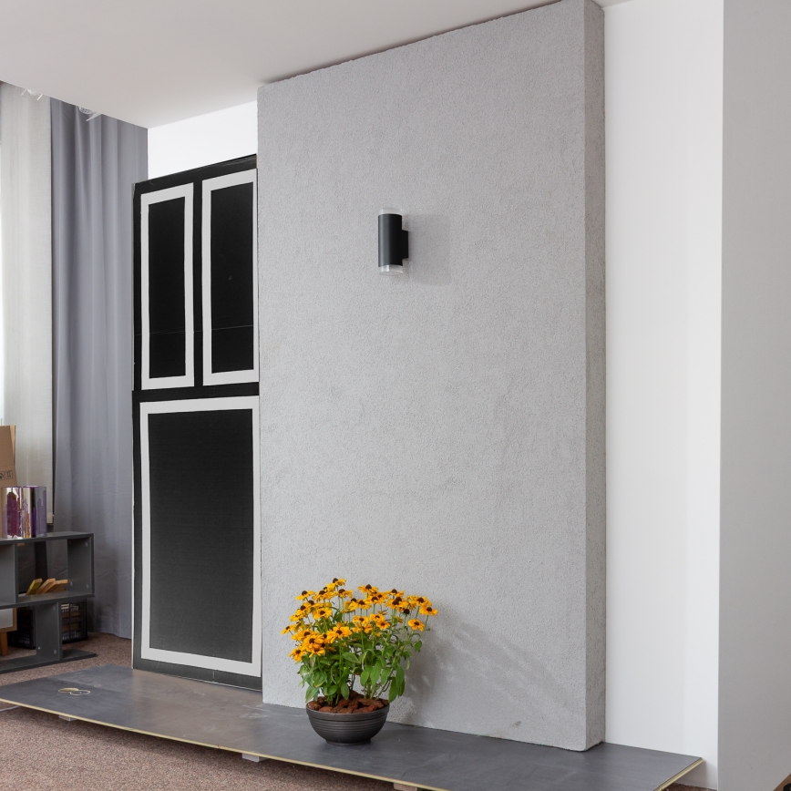 Brilagi - LED RGBW ρυθμιζόμενο εξωτερικό επιτοίχιο φωτιστικό MATERA 2xGU10/6W/230V 3000K IP54 μαύρο