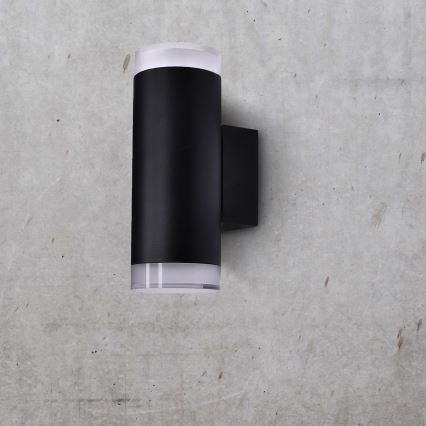 Brilagi - LED RGBW ρυθμιζόμενο εξωτερικό επιτοίχιο φωτιστικό MATERA 2xGU10/6W/230V 3000K IP54 μαύρο