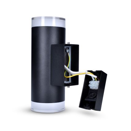 Brilagi - LED RGBW ρυθμιζόμενο εξωτερικό επιτοίχιο φωτιστικό MATERA 2xGU10/6W/230V 3000K IP54 μαύρο