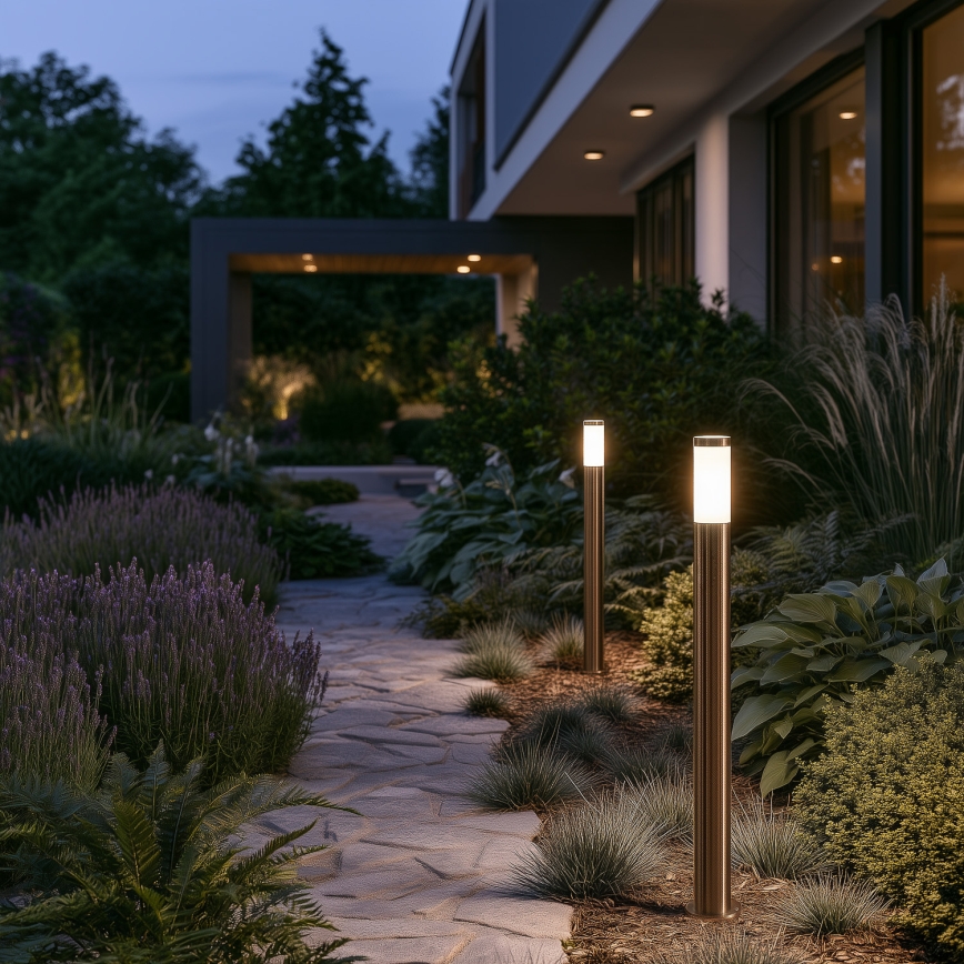 BRILAGI - LED RGBW ρυθμιζόμενη εξωτερική λάμπα ELIA 1xE27/6,5W/230V 2700-6500K IP44 Wi-Fi 100 cm ματ χρώμιο