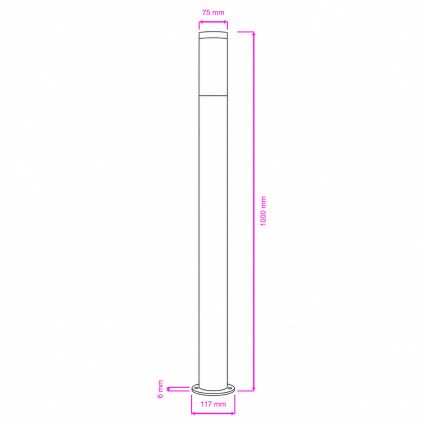 BRILAGI - LED RGBW ρυθμιζόμενη εξωτερική λάμπα ELIA 1xE27/6,5W/230V 2700-6500K IP44 Wi-Fi 100 cm ματ χρώμιο