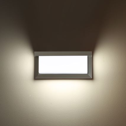 Brilagi - LED RGBW Ρυθμιζόμενο εξωτερικό επιτοίχιο φωτιστικό BRICKY 1xE27/9W/230V 2700-6500K IP54 γκρι