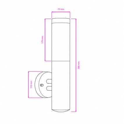 BRILAGI - LED RGBW ρυθμιζόμενο εξωτερικό επιτοίχιο φωτιστικό ELIA 1xE27/6,5W/230V 2700-6500K IP44 Wi-Fi ματ χρώμιο