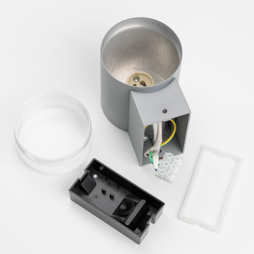 Brilagi - LED RGBW Ρυθμιζόμενο εξωτερικό επιτοίχιο φωτιστικό MATERA 1xGU10/6W/230V 3000K IP54 γκρι + τηλεχειριστήριο