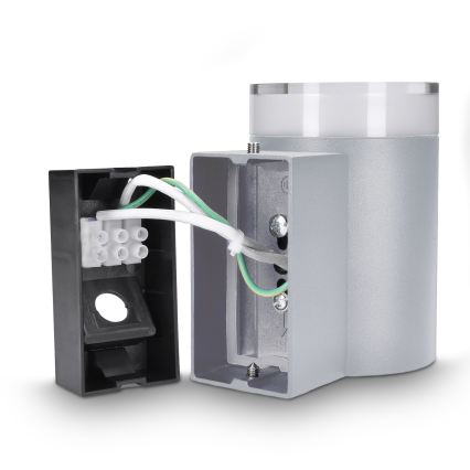 Brilagi - LED RGBW Ρυθμιζόμενο εξωτερικό επιτοίχιο φωτιστικό MATERA 1xGU10/6W/230V 3000K IP54 γκρι + τηλεχειριστήριο