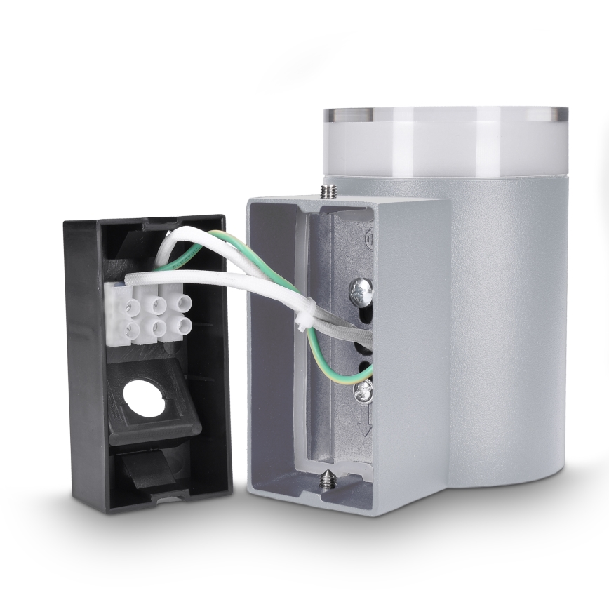 Brilagi - LED RGBW Ρυθμιζόμενο εξωτερικό επιτοίχιο φωτιστικό MATERA 1xGU10/6W/230V 3000K IP54 γκρι + τηλεχειριστήριο