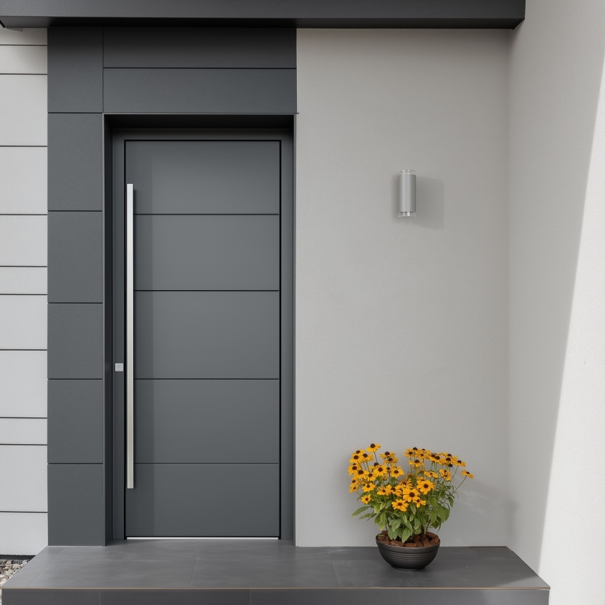 Brilagi - LED RGBW Ρυθμιζόμενο εξωτερικό επιτοίχιο φωτιστικό MATERA 2xGU10/6W/230V 3000K IP54 γκρι + τηλεχειριστήριο