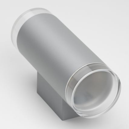 Brilagi - LED RGBW Ρυθμιζόμενο εξωτερικό επιτοίχιο φωτιστικό MATERA 2xGU10/6W/230V 3000K IP54 γκρι + τηλεχειριστήριο