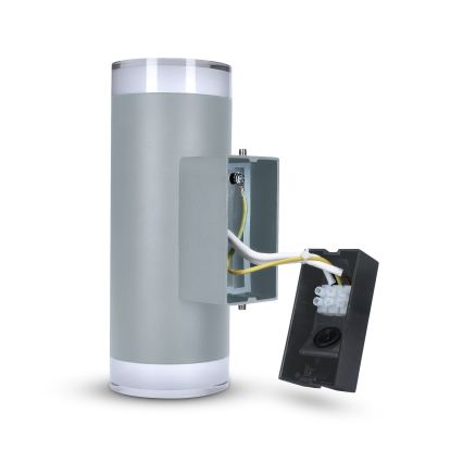 Brilagi - LED RGBW Ρυθμιζόμενο εξωτερικό επιτοίχιο φωτιστικό MATERA 2xGU10/6W/230V 3000K IP54 γκρι + τηλεχειριστήριο