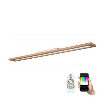 Brilagi - LED RGBW Πάνελ dimming WOODY FRAME LED/34W/230V 11,5x123 cm 2700-6500K δρυς + τηλεχειριστήριο