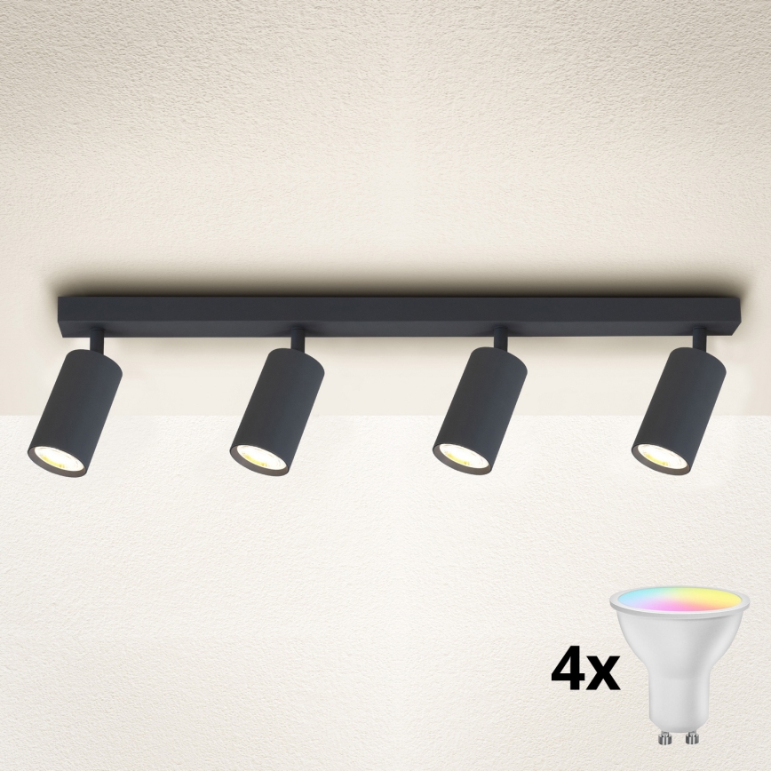Brilagi - LED RGBW ρυθμιζόμενο σποτ φωτιστικό SELE 4xGU10/6,5W/230V 2700-6500K ανθρακί