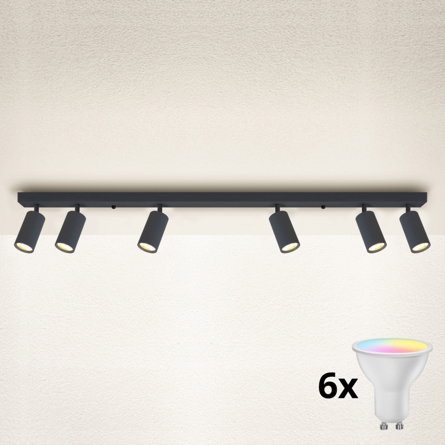 Brilagi - LED RGBW Ρυθμιζόμενο σποτ φωτιστικό SELE 6xGU10/6,5W/230V 2700-6500K ανθρακί