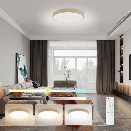 Brilagi - LED Ρυθμιζόμενο οροφής φωτιστικό POOL LED/60W/230V 3000-6000K 50 cm μπεζ + Τηλεχειριστήριο