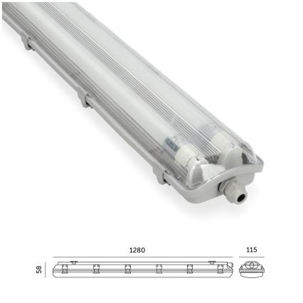 BRILAGI - LED τεχνικό στεγανό φωτιστικό OPTIMA T8 2xG13/18W/230V 6500K IP65 128 cm