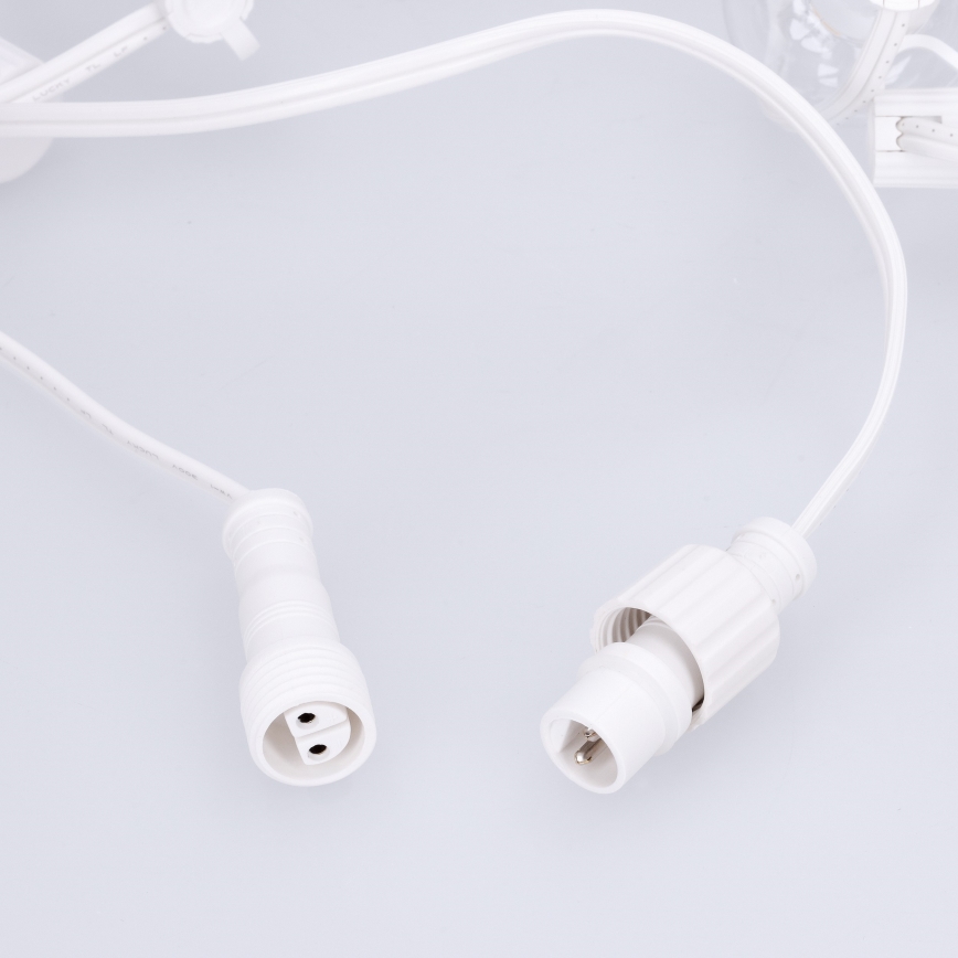 Brilagi - LED εξωτερική διακοσμητική γιρλάντα GIRLANDA 10xE12/0,6W/230V 8m λευκή IP44 θερμό λευκό