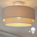 Brilagi - LED εφαρμοστό φωτιστικό οροφής BOHO BOBO, 1xE27/60W/230V, Ø 40 εκ., πουά, μπεζ/κρεμ