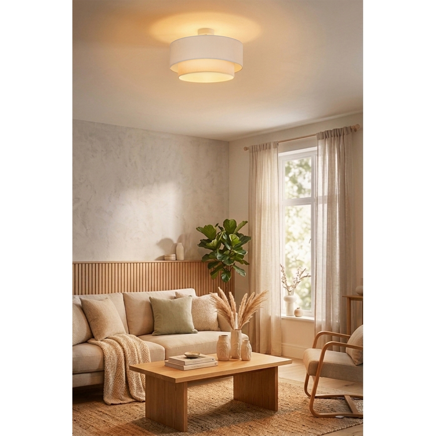 Brilagi - LED επιφανειακό φωτιστικό οροφής BOHO ECO 1xE27/10W/230V Ø 40 cm κρεμ