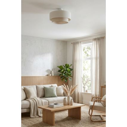 Brilagi - LED επιφανειακό φωτιστικό οροφής BOHO ECO 1xE27/10W/230V Ø 40 cm κρεμ