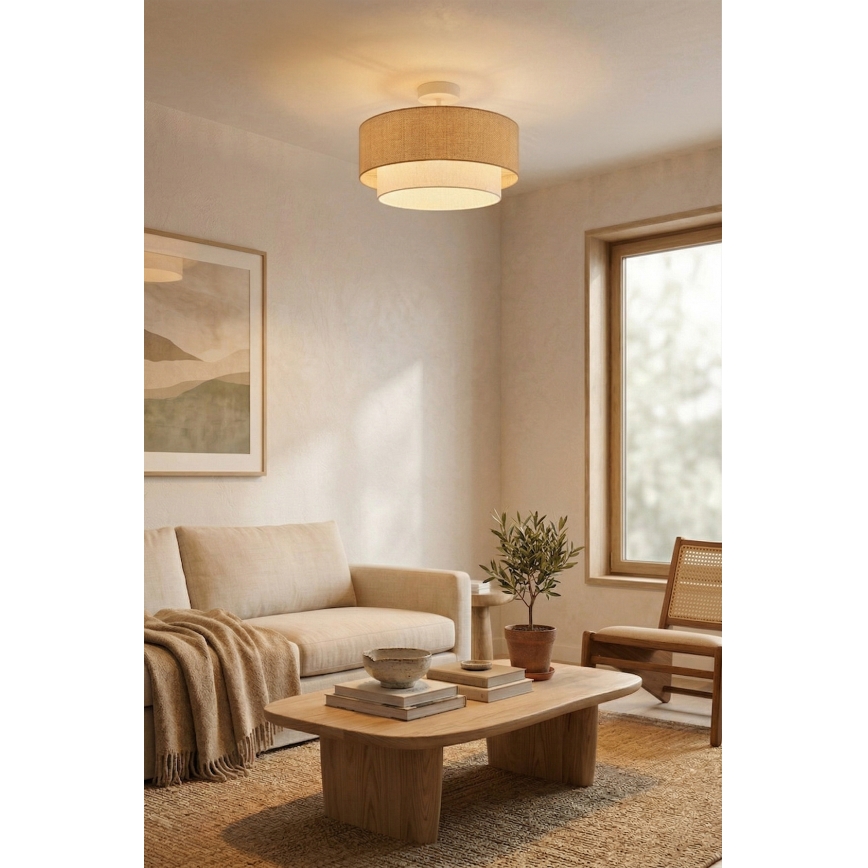 Brilagi - LED Επιφανειακό φωτιστικό οροφής BOHO ECO 1xE27/10W/230V διάμ. 40 εκ. μπεζ/κρεμ