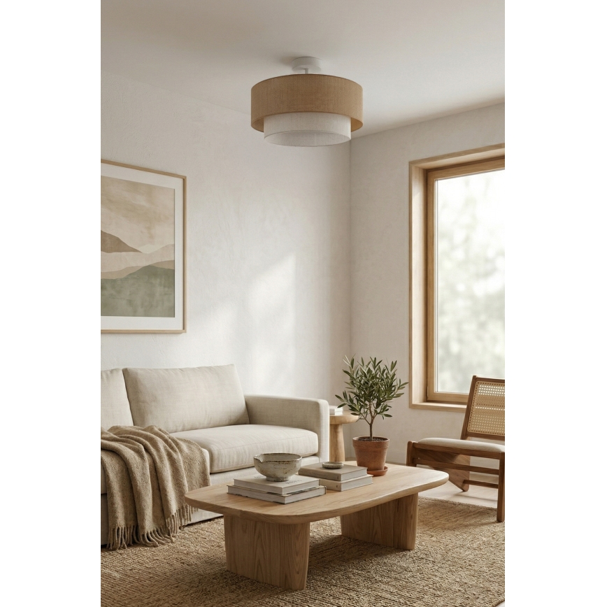 Brilagi - LED Επιφανειακό φωτιστικό οροφής BOHO ECO 1xE27/10W/230V διάμ. 40 εκ. μπεζ/κρεμ