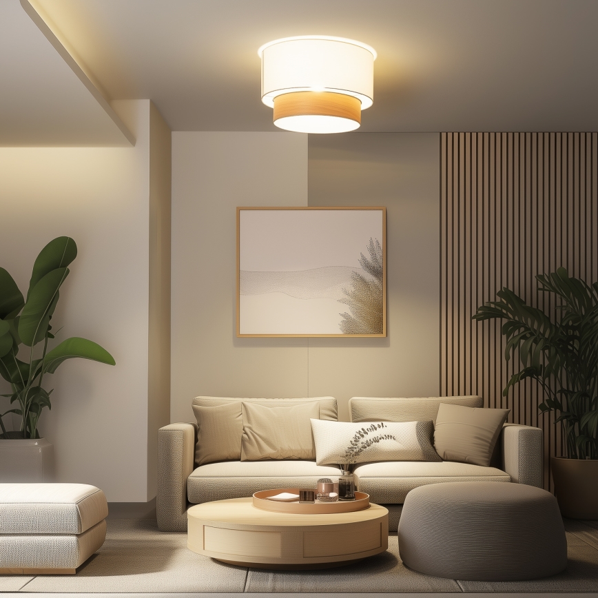 Brilagi - LED επιφανειακό φωτιστικό οροφής CERIA 1xE27/40W/230V Ø 50 cm λευκό/μπεζ