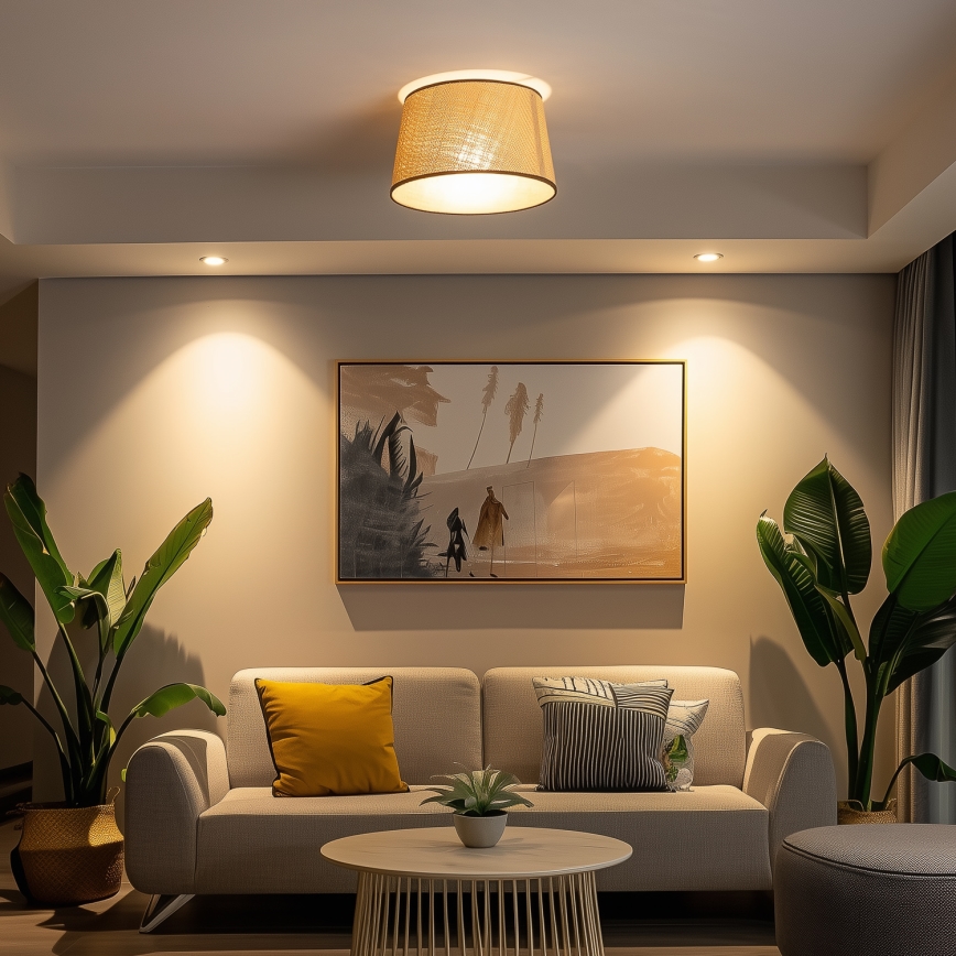 Brilagi - LED επιφανειακό φωτιστικό οροφής CERIA 1xE27/40W/230V διάμ. 35 cm μπεζ