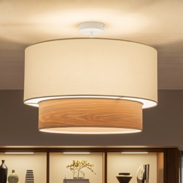 Brilagi - LED επιφανειακό φωτιστικό οροφής CERIA 1xE27/60W/230V διάμ. 50 cm λευκό/μπεζ