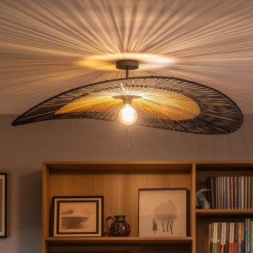 Brilagi - LED επιφανειακό φωτιστικό οροφής CERIA BOHO 1xE27/60W/230V Ø 100 cm μαύρο/καφέ