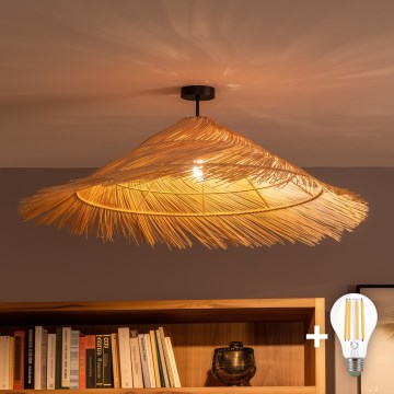 Brilagi - LED επιφανειακό φωτιστικό οροφής CERIA BOHO 1xE27/60W/230V Ø 100 cm μαύρο/μπεζ