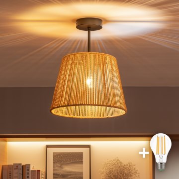 Brilagi - LED Επιφανειακό Φωτιστικό Οροφής CERIA BOHO 1xE27/60W/230V Ø 28 εκ. μαύρο/καφέ