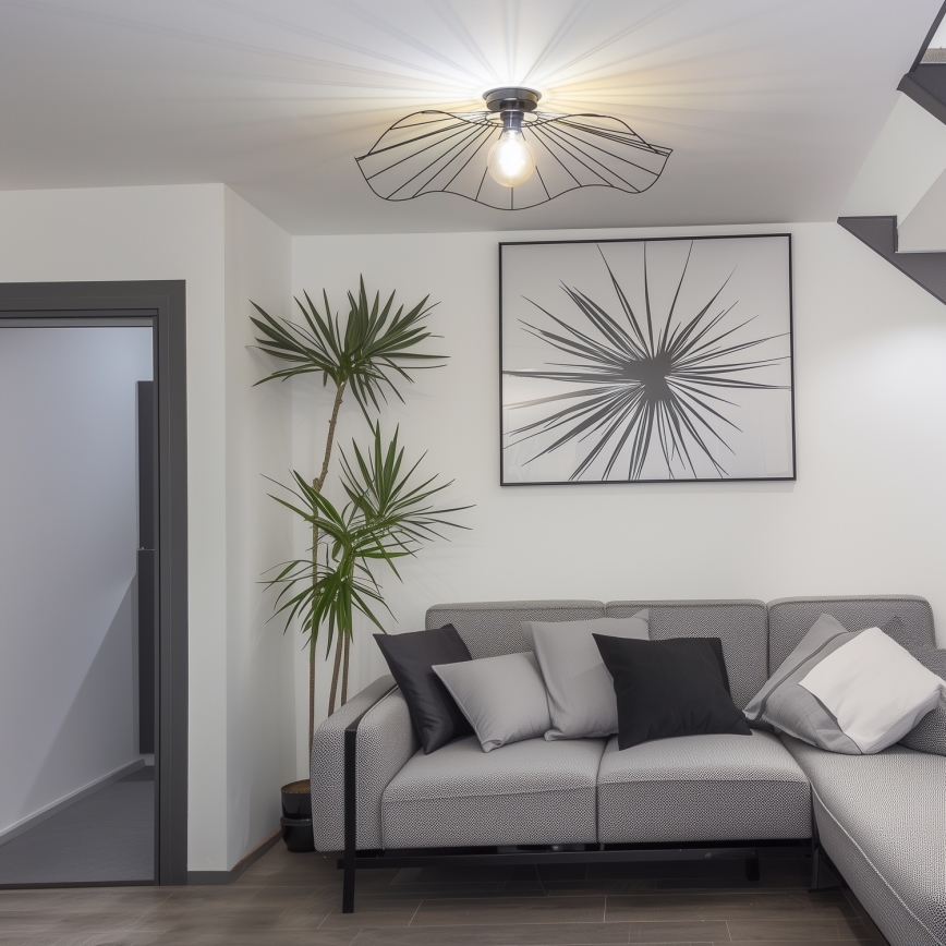 Brilagi - LED Επιφανειακό φωτιστικό οροφής CERIA WIRE 1x E27 / 40W / 230V Ø 80 cm μαύρο