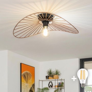 Brilagi - LED Επιφανειακό Φωτιστικό Οροφής CERIA WIRE 1xE27/40W/230V 40x56 cm μπρονζέ