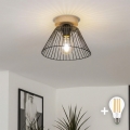 BRILAGI - LED Επιφανειακό φωτιστικό οροφής CERIA WIRE 1xE27/40W/230V Ø 21 εκ. μαύρο/δρυς