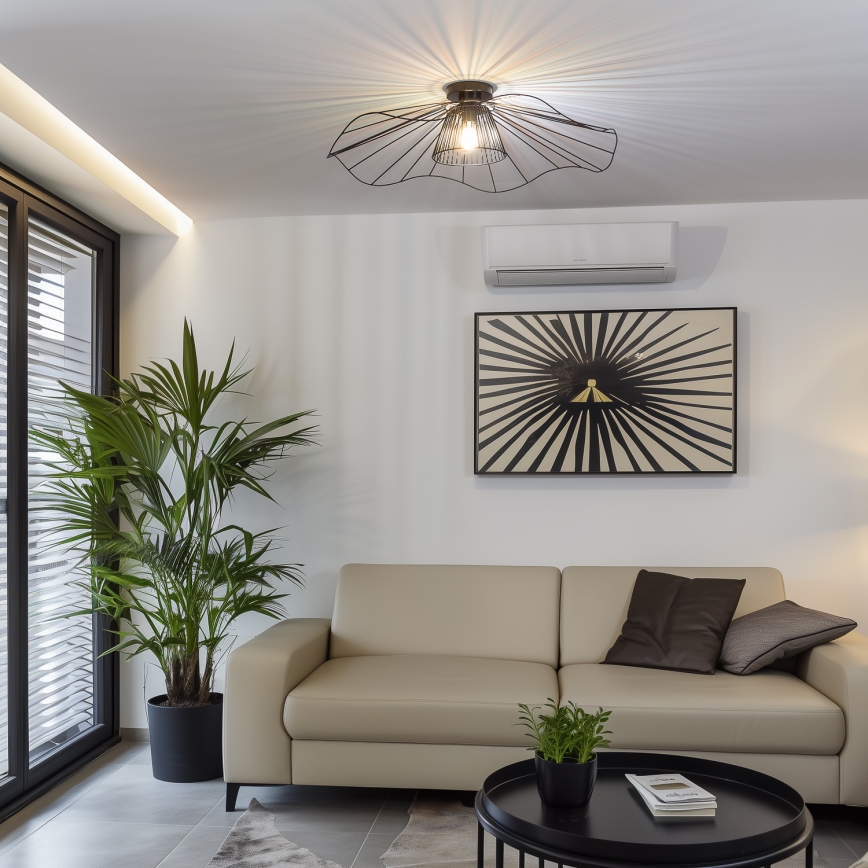 Brilagi - LED επιφανειακό φωτιστικό οροφής CERIA WIRE 1xE27/40W/230V Ø 80 cm μαύρο