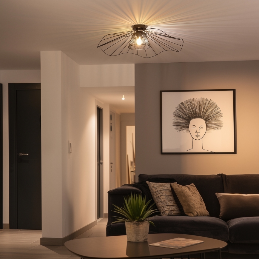 Brilagi - LED επιφανειακό φωτιστικό οροφής CERIA WIRE 1xE27/40W/230V Ø 80 cm μαύρο