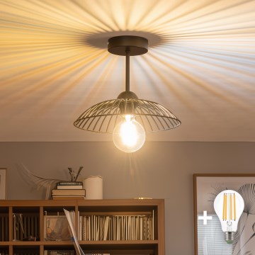 Brilagi - LED επιφανειακό φωτιστικό οροφής CERIA WIRE 1xE27/60W/230V Ø 26 εκ., μαύρο
