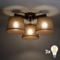 BRILAGI - LED Επιφανειακό φωτιστικό οροφής LATTE 3xE27/15W/230V πεύκο/καφέ