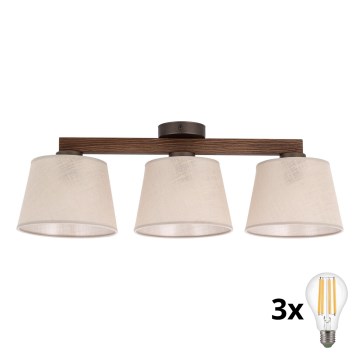 BRILAGI - LED Επιφανειακό Φωτιστικό Οροφής LATTE 3xE27/15W/230V πεύκο/μπεζ