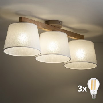 BRILAGI - LED Επιφανειακό φωτιστικό οροφής LATTE SABIA 3xE27/15W/230V πεύκο/λευκό