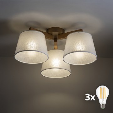 BRILAGI - LED επιφανειακό φωτιστικό οροφής LATTE SABIA 3xE27/15W/230V πεύκο/λευκό