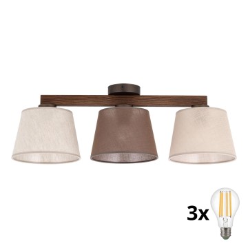 BRILAGI - LED επιφανειακό φωτιστικό οροφής LATTE SABIA 3xE27/15W/230V πεύκο/mix
