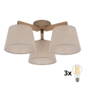 BRILAGI - LED επιφανειακό φωτιστικό οροφής LATTE SABIA 3xE27/15W/230V πεύκο/μπεζ