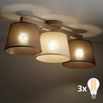 BRILAGI - LED Επιφανειακό φωτιστικό οροφής LATTE SABIA 3xE27/15W/230V πεύκο/μείγμα