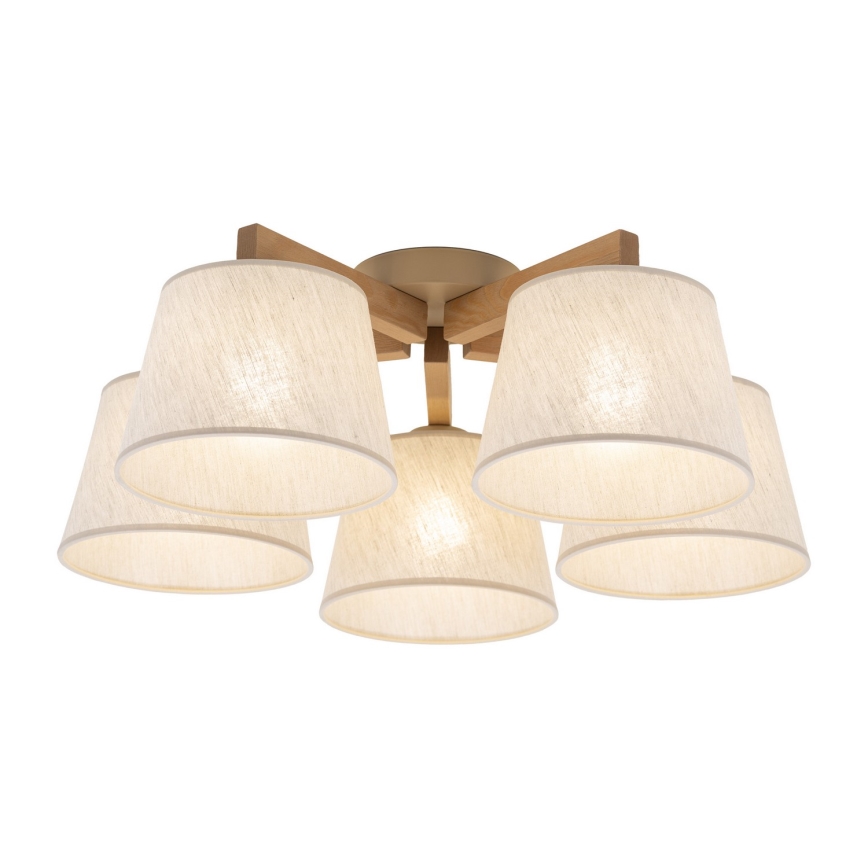 BRILAGI - LED Επιφανειακό φωτιστικό οροφής LATTE SABIA 5xE27/15W/230V πεύκο/κρεμ