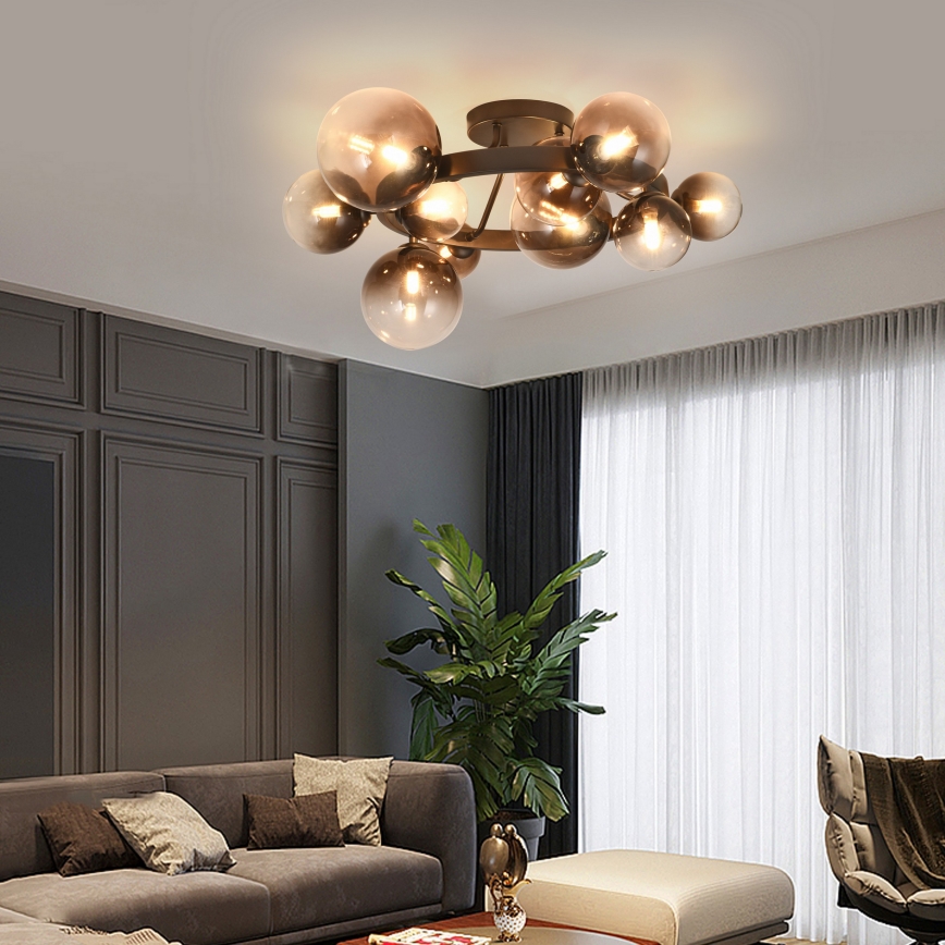 Brilagi - LED επιφανειακό φωτιστικό οροφής MILLA 10xG9/3W/230V καφέ/καπνιστό καφέ